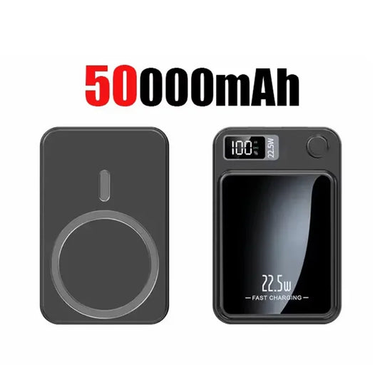 100000Mah Magnetic Power Bank Wireless Fast Charger for Magsafe Portable Auxiliary Battery Pack for Iphone Huawei Samsung 2025